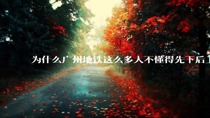 为什么广州地铁这么多人不懂得先下后上，将中间的位置留出给下车的人？